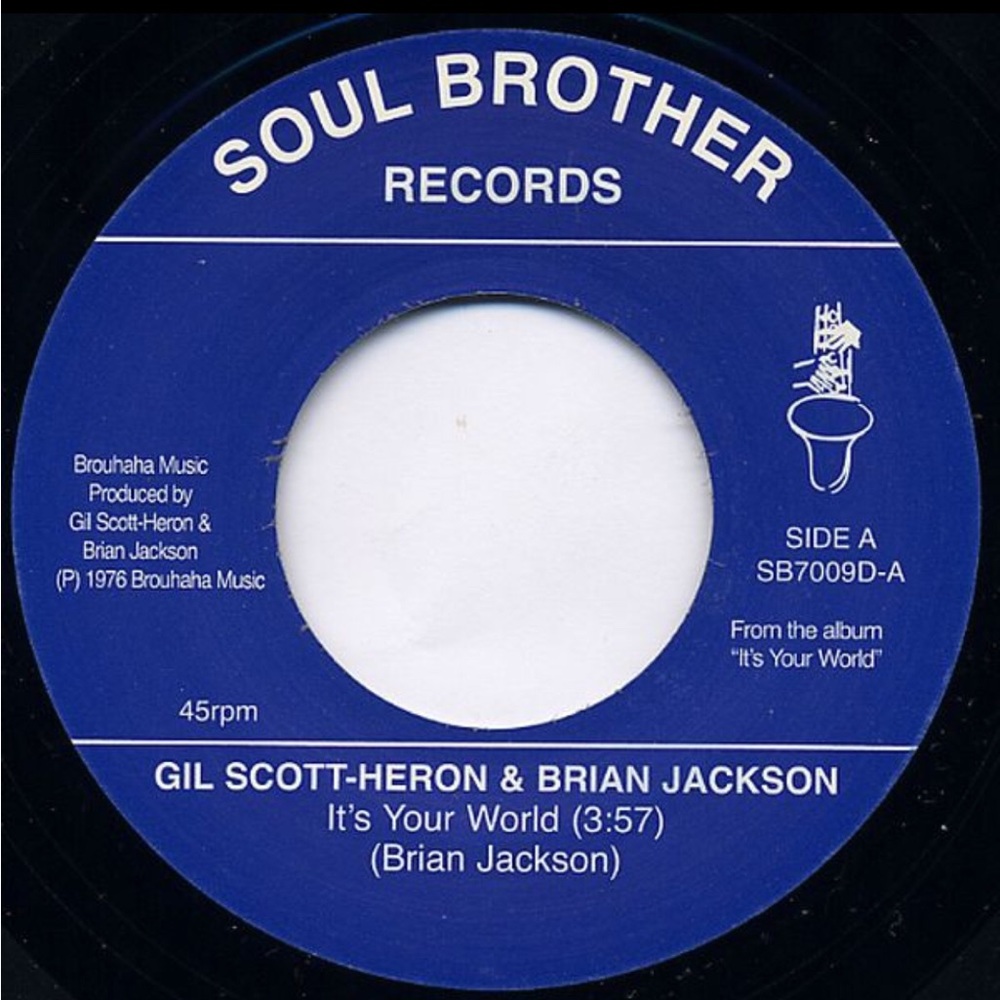 GILL SCOTT HERON & BRIAN JACKSON- ITS YOUR WORLD 7” VINYL - NEW NEVER PLAYED